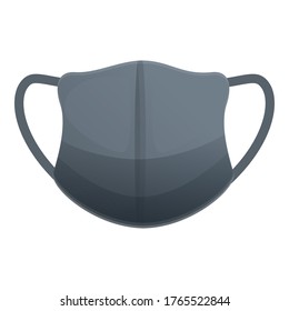 Black textile medical mask icon. Cartoon of black textile medical mask vector icon for web design isolated on white background