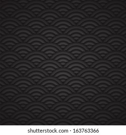 Black texture Asian style vector background. 