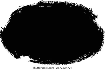 Black texture of ellipses hand-painted with a brush.