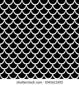 Black texture of fish scales. Seamless vector pattern. Nice for wallpaper, banner, fabric, paper, scrapbook, backdrop.
