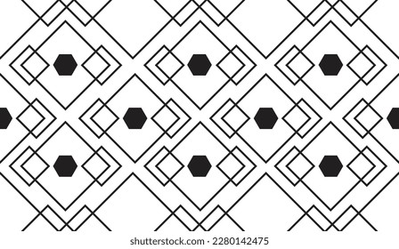 Black texture geometric seamless pattern. Abstract paper square white background pattern. vector design for fashion, fabric wallpaper and all prints.