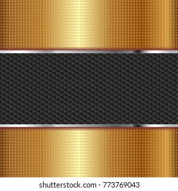 black texture and golden metallic background