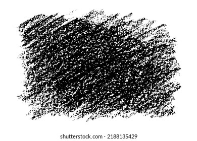 Fondo de color negro de la textura con carbón vegetal. Inverso de los garabatos de Chalk aislados en el fondo blanco. Ilustración vectorial.