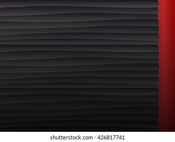 Black texture. Holiday background. Interior wall decoration. 3D Vector i panel pattern. Abstract lines.