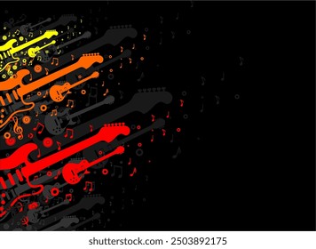 BLACK TEXTURE MUSIC WITH GUITAR MADE BY CORELDRAW