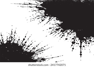 black texture on white background, vector illustration overlay monochrome grunge background texture