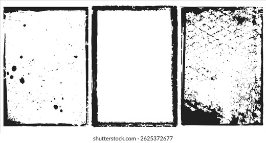 black texture on white background. black frame texture grunge