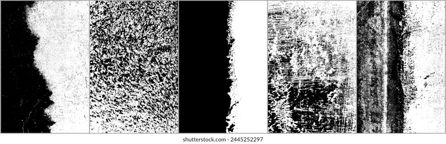 Textura negra sobre blanco. Fondo de efecto desgastado. Superposición de papel antiguo. Fondo grunge. Patrón Abstractas. Ajuste la Ilustración vectorial, eps 10.	