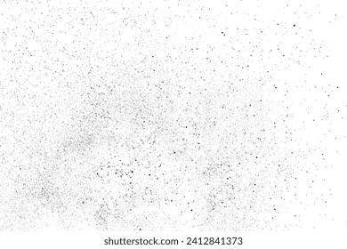 Black texture overlay. Dust grainy texture on white background. Grain noise stamp. Old paper. Grunge design elements. Vector illustration.