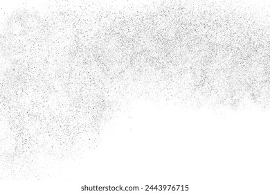 Black texture overlay. Dust grainy texture on white background. Grain noise stamp. Old paper. Grunge design elements. Vector illustration, eps 10.	