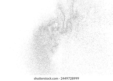 Superposición de textura negra. Textura granulada del polvo sobre fondo blanco. Sello de ruido de grano. Papel viejo. Elementos de diseño Grunge. Ilustración vectorial, eps 10.	