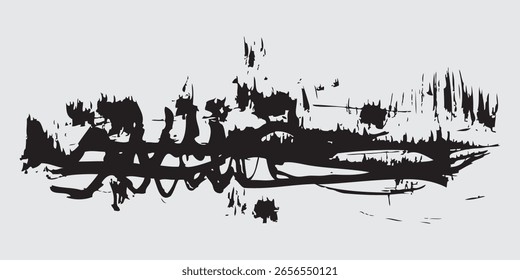 Superposición de textura negra. Textura granulada de polvo sobre fondo blanco. Sello de ruido de grano. Papel viejo. Elementos de diseño Grunge, eps 10.