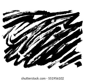 Black texture painted with a brush. Black grungy background. Texture of dry brush 