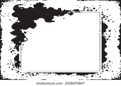 textura negra del humo en el marco negro del grunge imagen vectorial para la textura de fondo