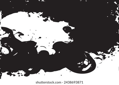 Schwarze Textur des Rauchs in schwarzem Grunge Frame Vektorbild für Hintergrundtextur