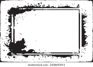 black texture of smoke in black grunge frame vector image for background texture