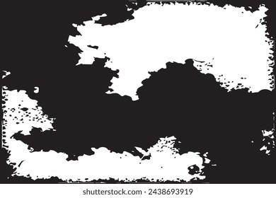 black texture of smoke in black grunge frame vector image for background texture