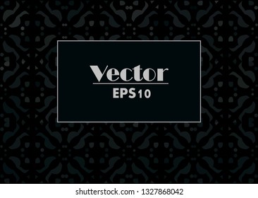 Black texture tile wallpaper. Floral pattern. A seamless vector background.