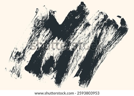 Black Textured Dry Brush Stroke for Creative Design. Artistic dirty paint brush stroke, bold brush stroke smear silhouette