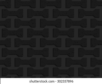 Black textured plastic bolts. Seamless abstract geometrical pattern with 3d effect. Background with realistic shadows and layering.