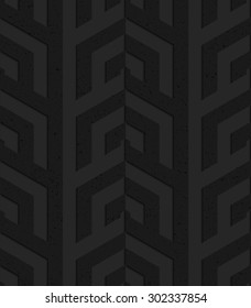 Black textured plastic corner grid. Seamless abstract geometrical pattern with 3d effect. Background with realistic shadows and layering.