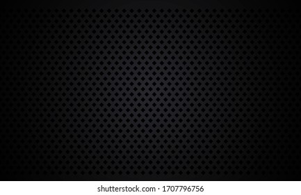 Black textured rhombus background. Black rhomb texture metal steel background. Dark carbon fiber texture. Web design template vector illustration EPS 10.