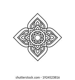 Black Thai line art on white background