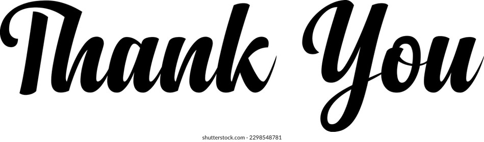 black thank you text design vector design