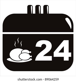 black thanksgiving day calendar icon