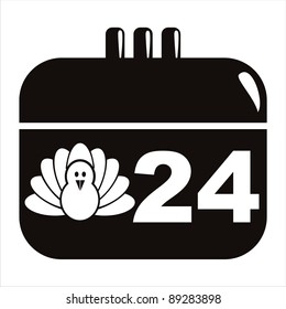 black thanksgiving day calendar icon