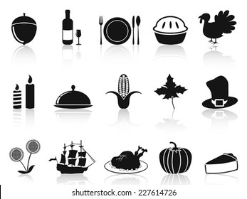 black thanksgiving icons set