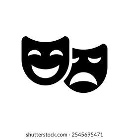 Black Theatre mask icon eps 10