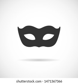 Black theatrical mask vector icon isolated on white background