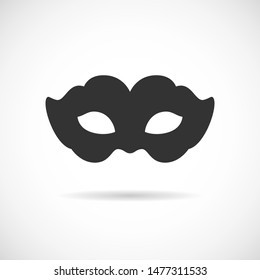 Black theatrical mask vector icon isolated on white background