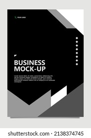 Black Theme Business Cover Vector Template. Elegant Annual Report, Business Model Canvas, Company Profile, Product Catalog Cover.