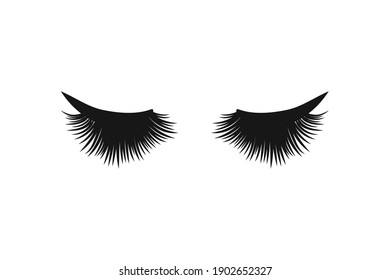Black Thick Eyelashes And An Arrow. Vector Stock Illustration Eps10. 