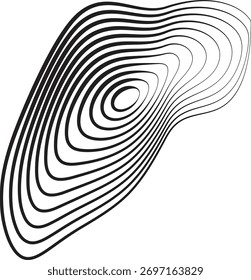 black thick halftone dotted circle speed lines. Abstract geometric shape motion. Design elements for frames, tattoos, web pages, prints, posters, and templates. Technology round Logo. Sunburst. Vector