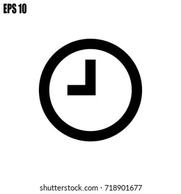 Black thick line clock icon (9 o'clock)