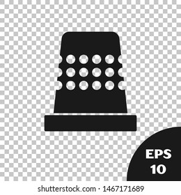 Black Thimble for sewing icon isolated on transparent background.  Vector Illustration
