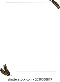 Black, thin frame with wheat pattern.