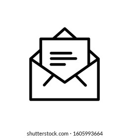 black thin letter envelope letter icon