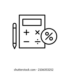 black thin line accounting icon