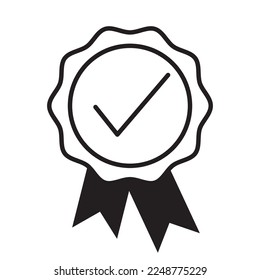 Black thin line award medal icon,symbol about business, financial and industrial work