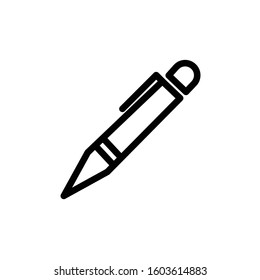 black thin line ballpoint icon