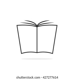 black thin line book logo. concept of information, bible, novel, teaching, publication, tome, album, textbook. flat style trend modern brand graphic design art vector illustration on white background