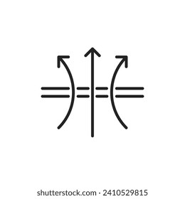 black thin line breathable material simple icon. trend modern graphic linear logotype design web element isolated on white. concept of air permeable textile for business retail or manufacturing