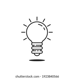 black thin line bulb like insight or intuition. linear trend simple lineart logotype graphic stroke design isolated on background. concept of interesting facts or quizz night game symbol or productive