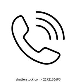 black thin line call icon