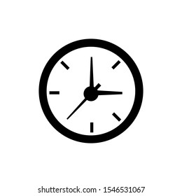 Black thin line clock icon