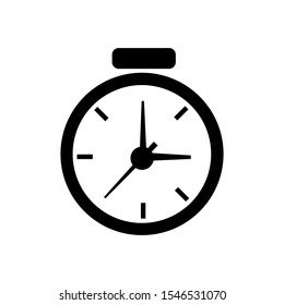 Black thin line clock icon